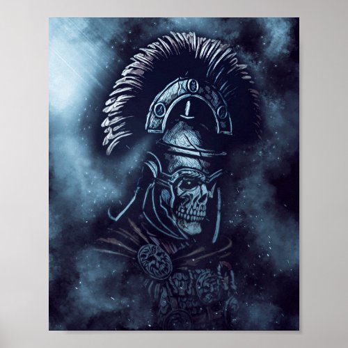 Roman Centurion Skull Fantasy Gladiator Art Poster