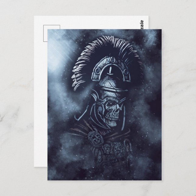 Roman Centurion Skull Medieval Gladiator Fantasy Postcard (Front/Back)
