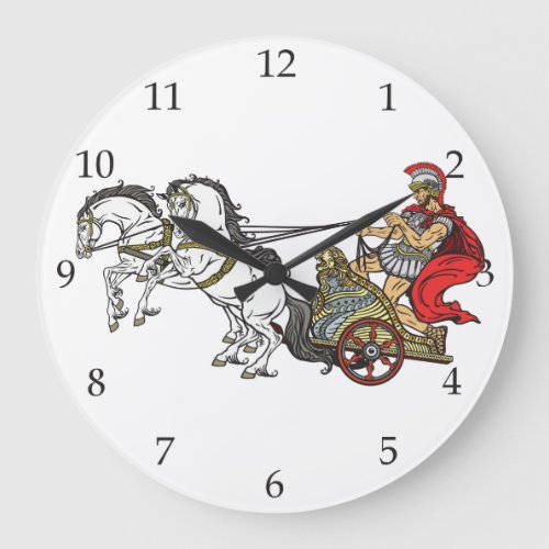 roman chariot large clock