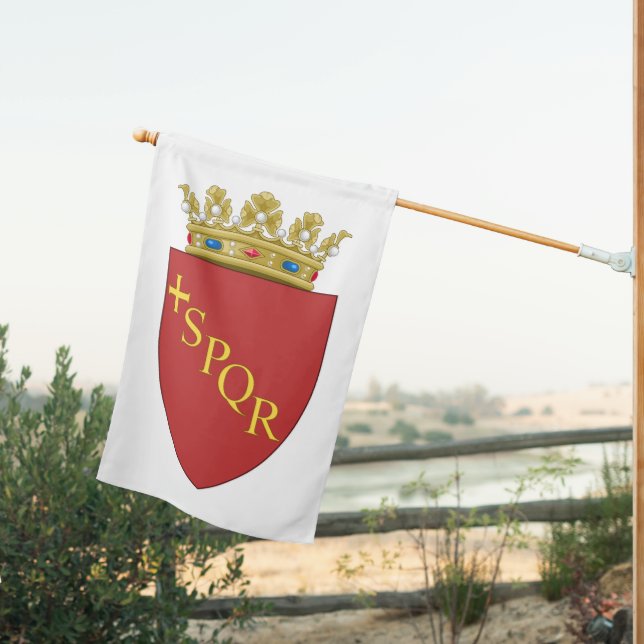 Roman Coat of Arms (SPQR) (Rome, Italy) House Flag (Insitu (Back))