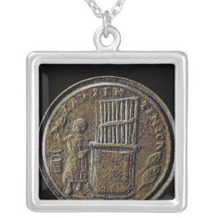 Roman coin depicting an Organ Silver Plated Necklace