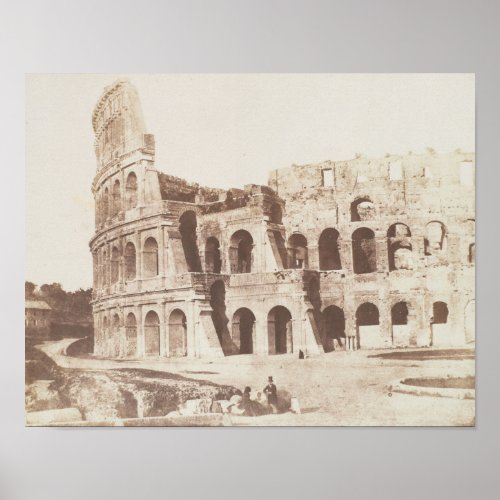 Roman Coliseum antique photo from 1846 Poster