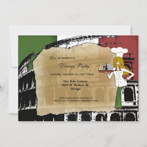 Roman Coliseum Dinner Party Custom Invites