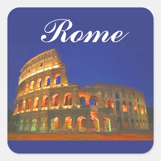 Roman Coliseum Square Sticker (Front)