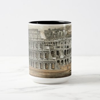 Roman Coliseum Vintage Art Two-tone Coffee Mug by vintageworks at Zazzle