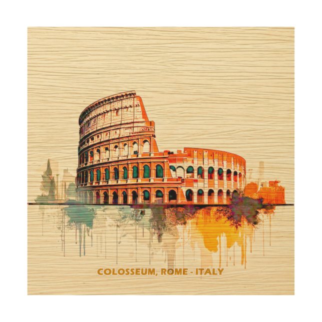 Roman Colosseum: An Ancient Wood Grain Wall Art (Front)