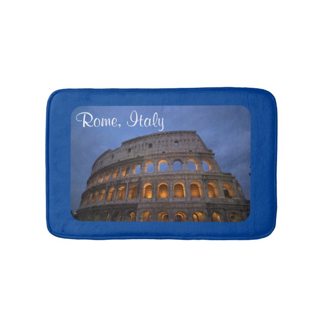 Roman Colosseum at Night Bathroom Mat (Front)