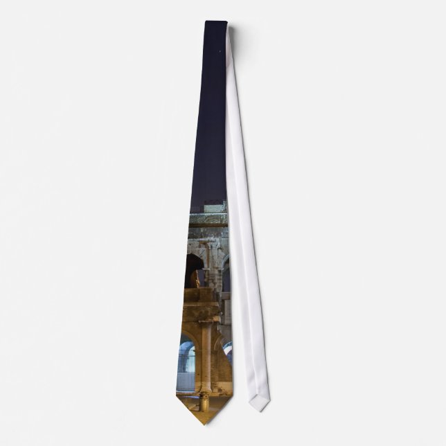 Roman Colosseum at Night Neck Tie (Front)