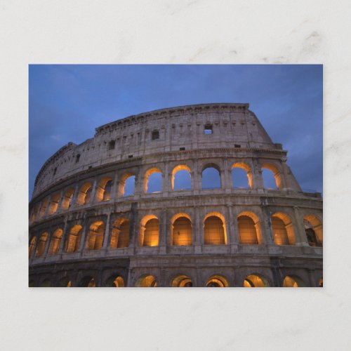 Roman Colosseum at Night Postcard