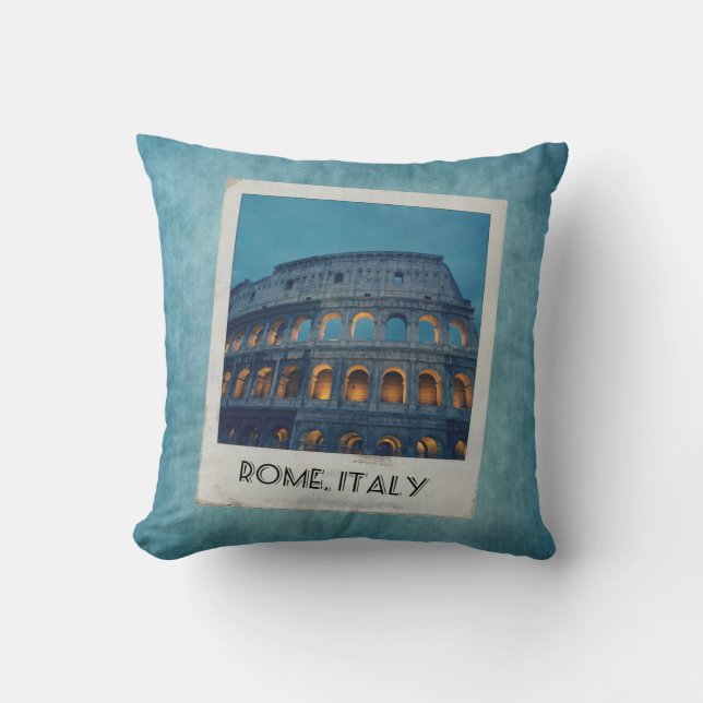 Roman Colosseum at Night Throw Pillow (Front)
