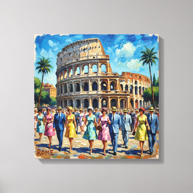 Roman Colosseum Elegance Scene Canvas Art (Front)