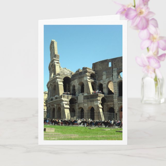 Roman Colosseum In Roma, Italy Card (Orchid)