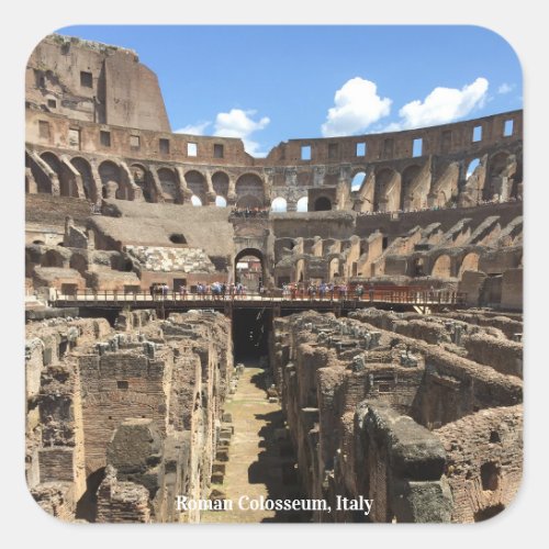 Roman Colosseum Italy Photograph Square Sticker