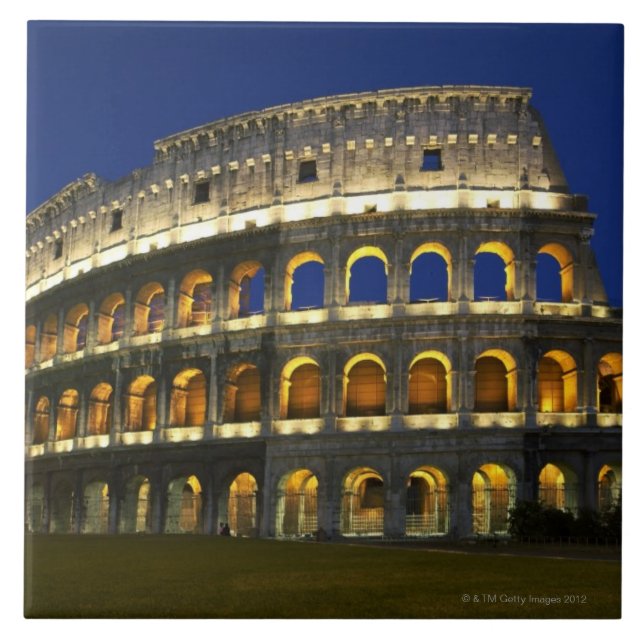 Roman Colosseum, Rome, Italy 3 Ceramic Tile (Front)