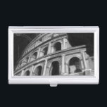 Roman Colosseum with Architectural Drawings Business Card Holder<br><div class="desc">A picture of the Roman Colosseum complete with architectural drawings of the archways. One of the new seven wonders of the world,  the style of the building still influences modern design. A great gift for someone who loves architecture or studying ancient Rome.</div>