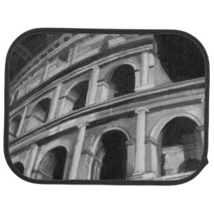 Roman Colosseum with Architectural Drawings Car Mat