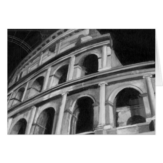 Roman Colosseum with Architectural Drawings Cards (Front Horizontal)
