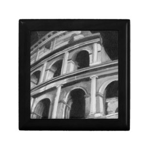 Roman Colosseum with Architectural Drawings Keepsake Box