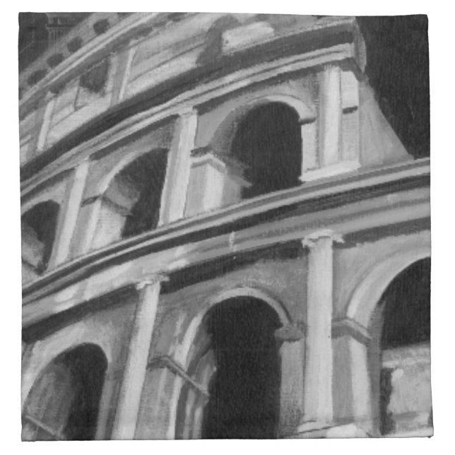 Roman Colosseum with Architectural Drawings Napkin (Front)
