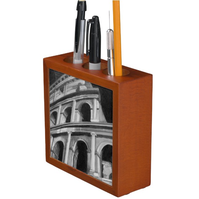 Roman Colosseum with Architectural Drawings Pencil Holder (In Situ)