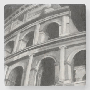 Roman Colosseum with Architectural Drawings Stone Coaster