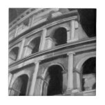 Roman Colosseum with Architectural Drawings Tile<br><div class="desc">A picture of the Roman Colosseum complete with architectural drawings of the archways. One of the new seven wonders of the world,  the style of the building still influences modern design. A great gift for someone who loves architecture or studying ancient Rome.</div>