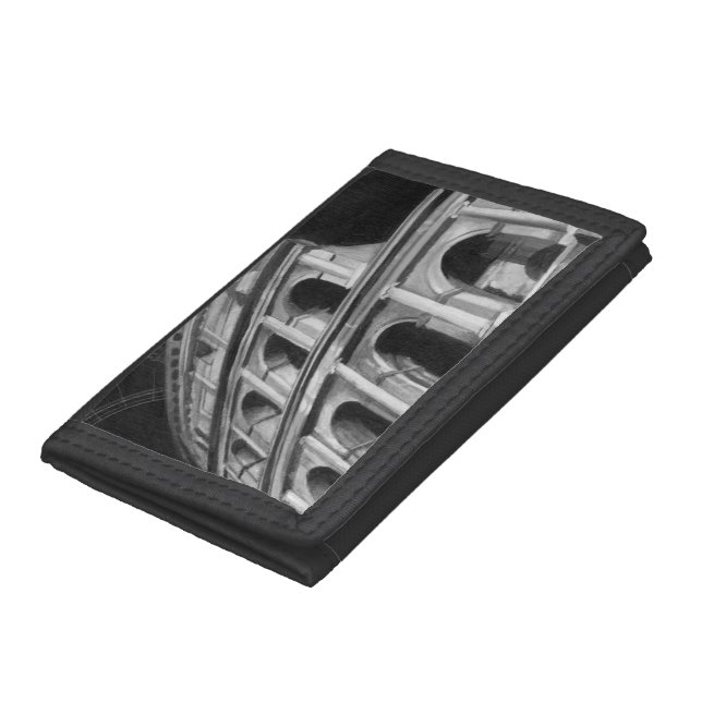 Roman Colosseum with Architectural Drawings Tri-fold Wallet (Bottom)
