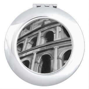 Roman Colosseum with Architectural Drawings Vanity Mirror