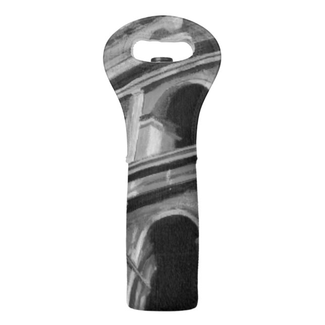 Roman Colosseum with Architectural Drawings Wine Bag (Back)