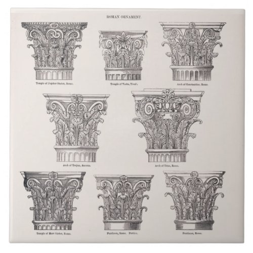 Roman Columns Corinthian Style Architectural Ceramic Tile