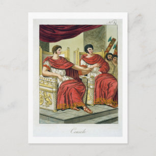 Roman Consuls, from 'L'Antica Roma', 1825 (colour Postcard