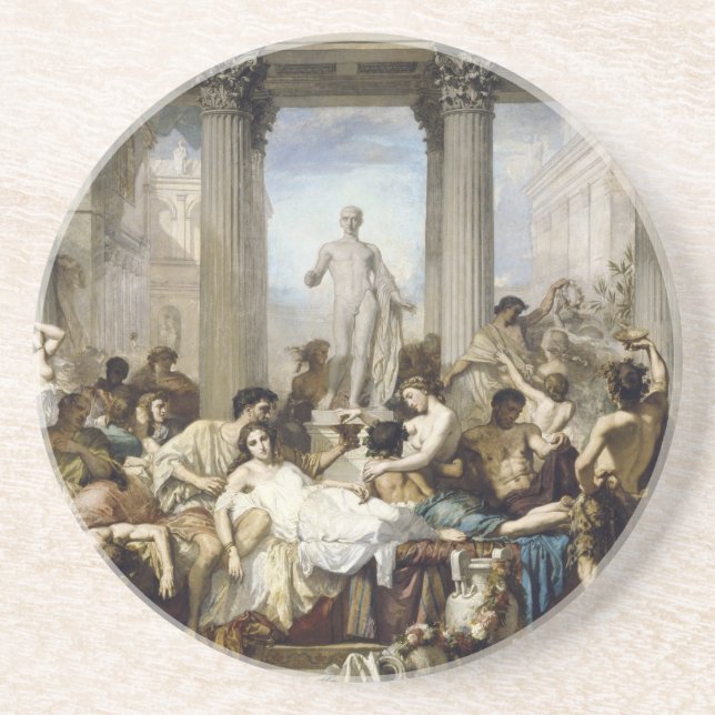 roman decadence sandstone coaster (Front)