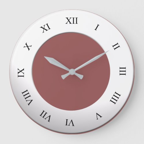 Roman Digits on White Frame on any Color Large Clock