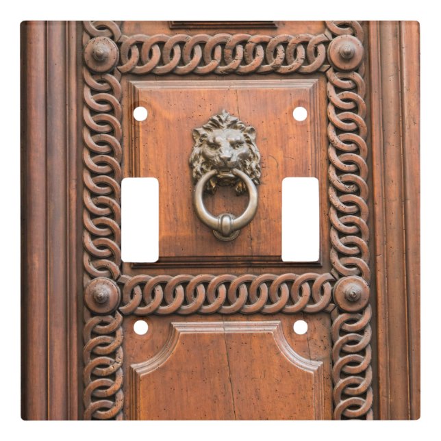 Roman Door with Lion #1 #wall #art  Light Switch Cover (Front)