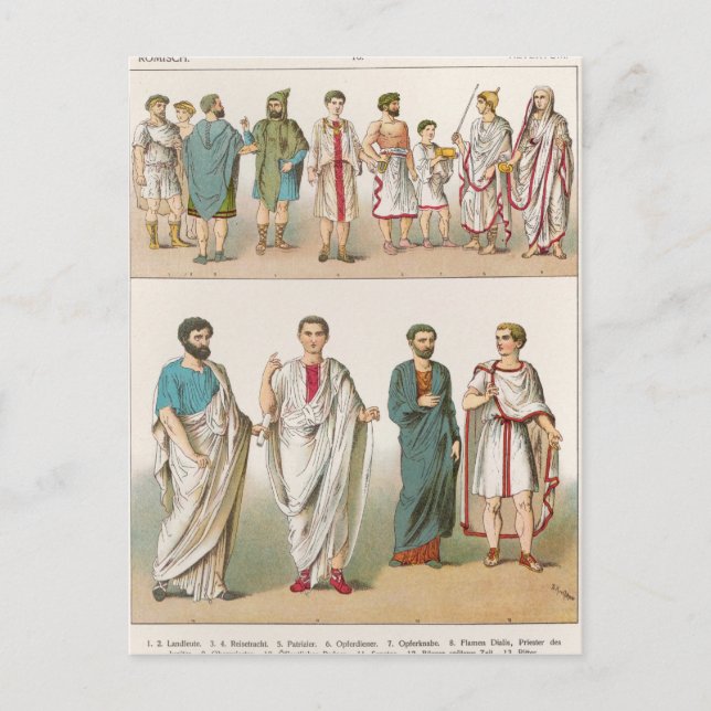 Roman Dress, from 'Trachten der Voelker', 1864 Postcard (Front)