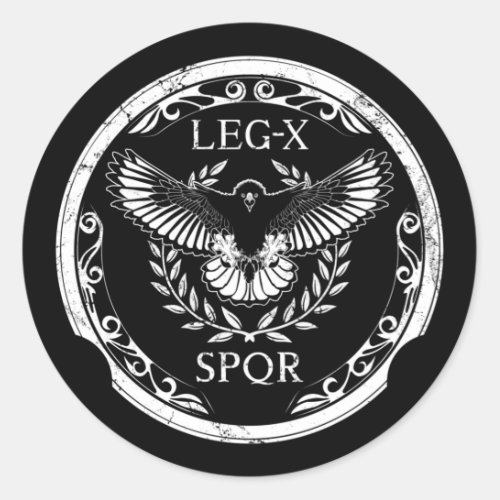 Roman Eagle Legio X Shield Classic Round Sticker