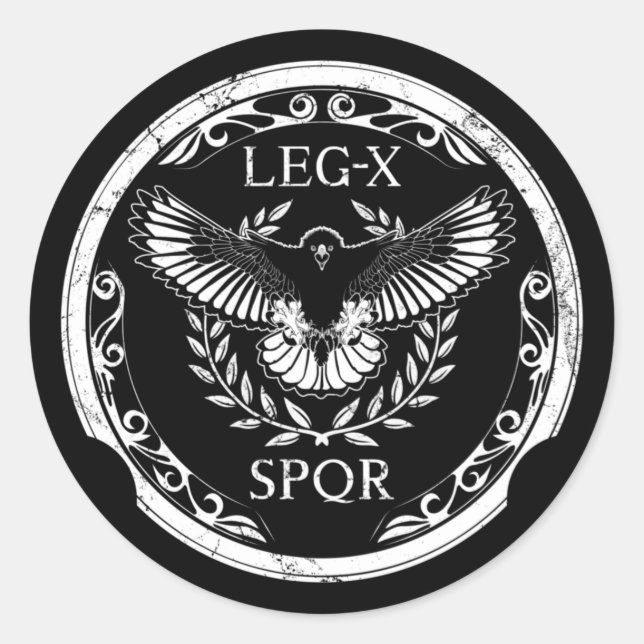 Roman Eagle Legio X Shield Classic Round Sticker (Front)