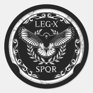Roman Eagle Legio X Shield Classic Round Sticker