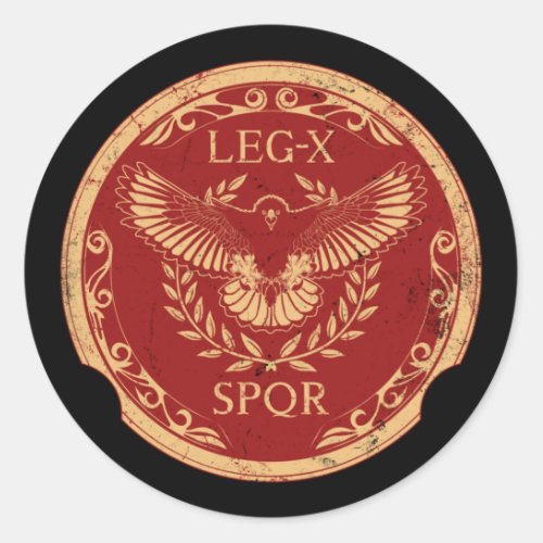 Roman Eagle Legio X Shield Classic Round Sticker