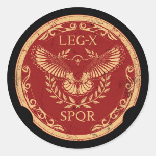 Roman Eagle Legio X Shield Classic Round Sticker
