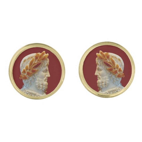 Roman Emperor Hadrian Cameo Bust Cufflinks