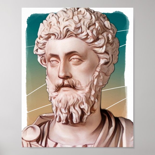 Roman Emperor Marcus Aurelius illustration  Poster (Front)