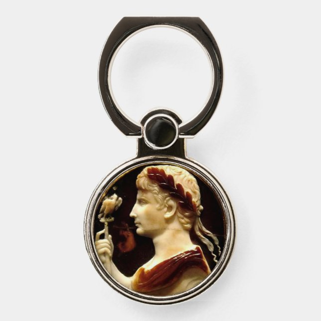 Roman Emperor Octavian Augustus Cameo Phone Ring Stand (Front)