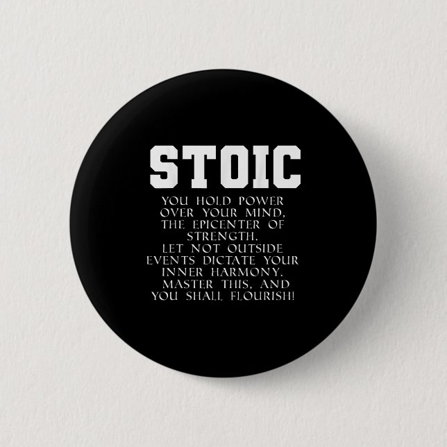 Roman Empire Book Quote Marcus Aurelius Stoic  Button (Front)