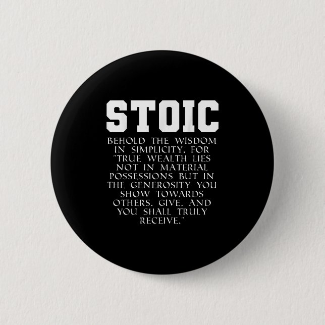 Roman Empire Book Stoic Quote  Button (Front)