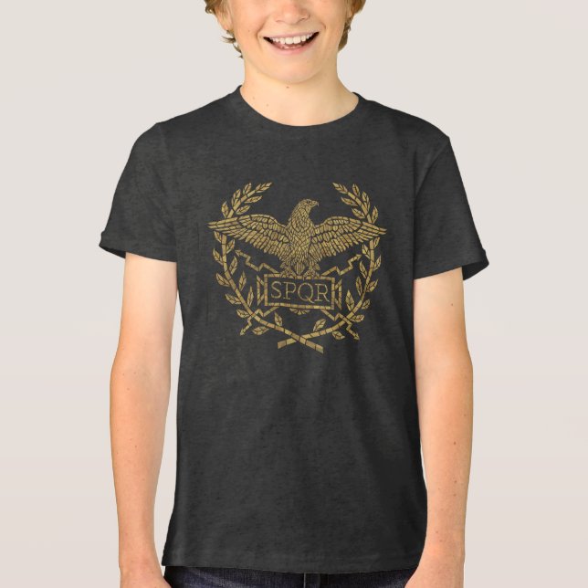 Roman Empire Eagle Mosaic Emblem Tri-Blend Shirt (Front)
