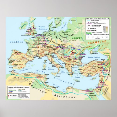 Roman Empire Map Poster