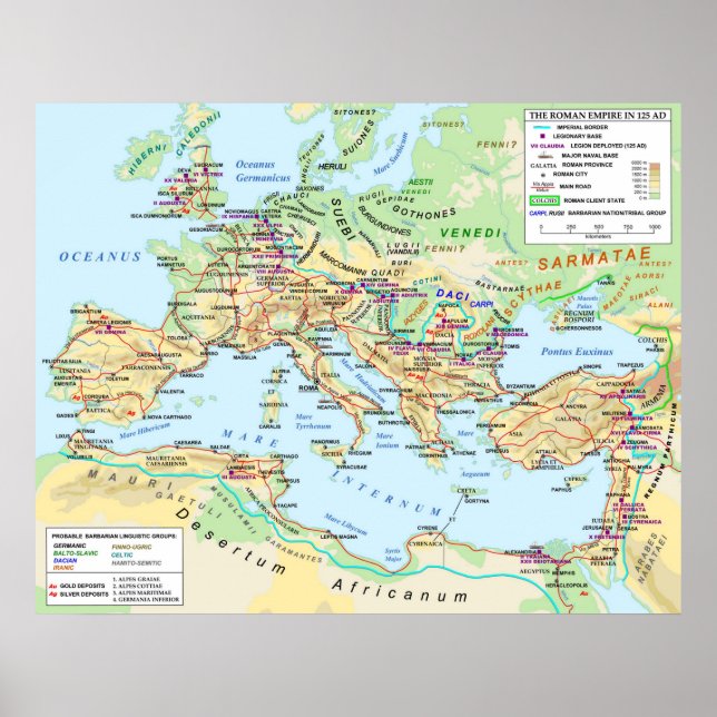Roman Empire Map Poster (Front)
