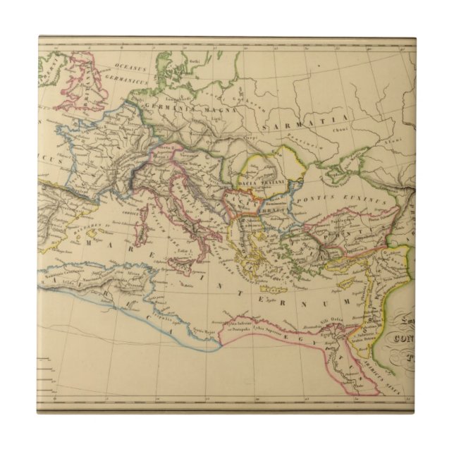 Roman Empire under Constantine and Trajan Ceramic Tile (Front)