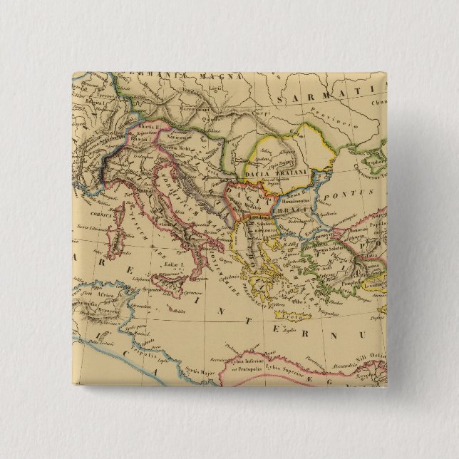 Roman Empire under Constantine and Trajan Pinback Button (Front)